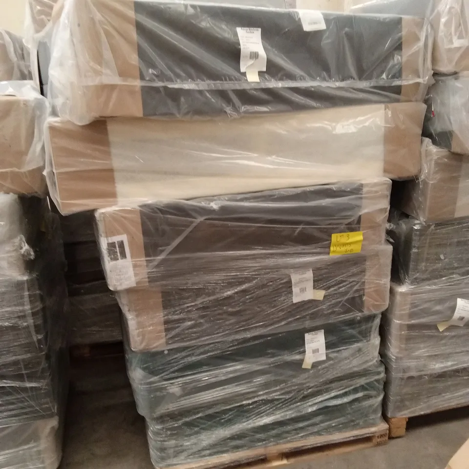 PALLET OF ASSORTED DESIGNER DIVAN BASES, SIZES AND SETS VARY