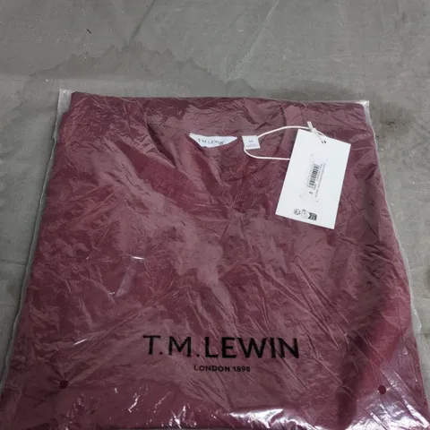 TM LEWIN ORGANIC COTTON LONG SLEEVE T-SHIRT β TAWNY PORT, M