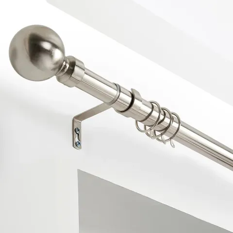 Waloo Premium Quality Adjustable Plain Metal Curtain Rod
