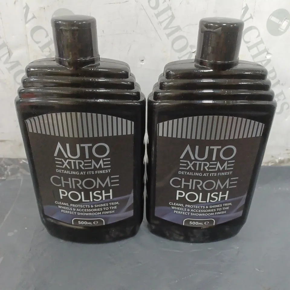 LOT OF 3 AUTO EXTREME - WET LOOK AND CHROME POLISH 500ML / COLLECTION ONLY 