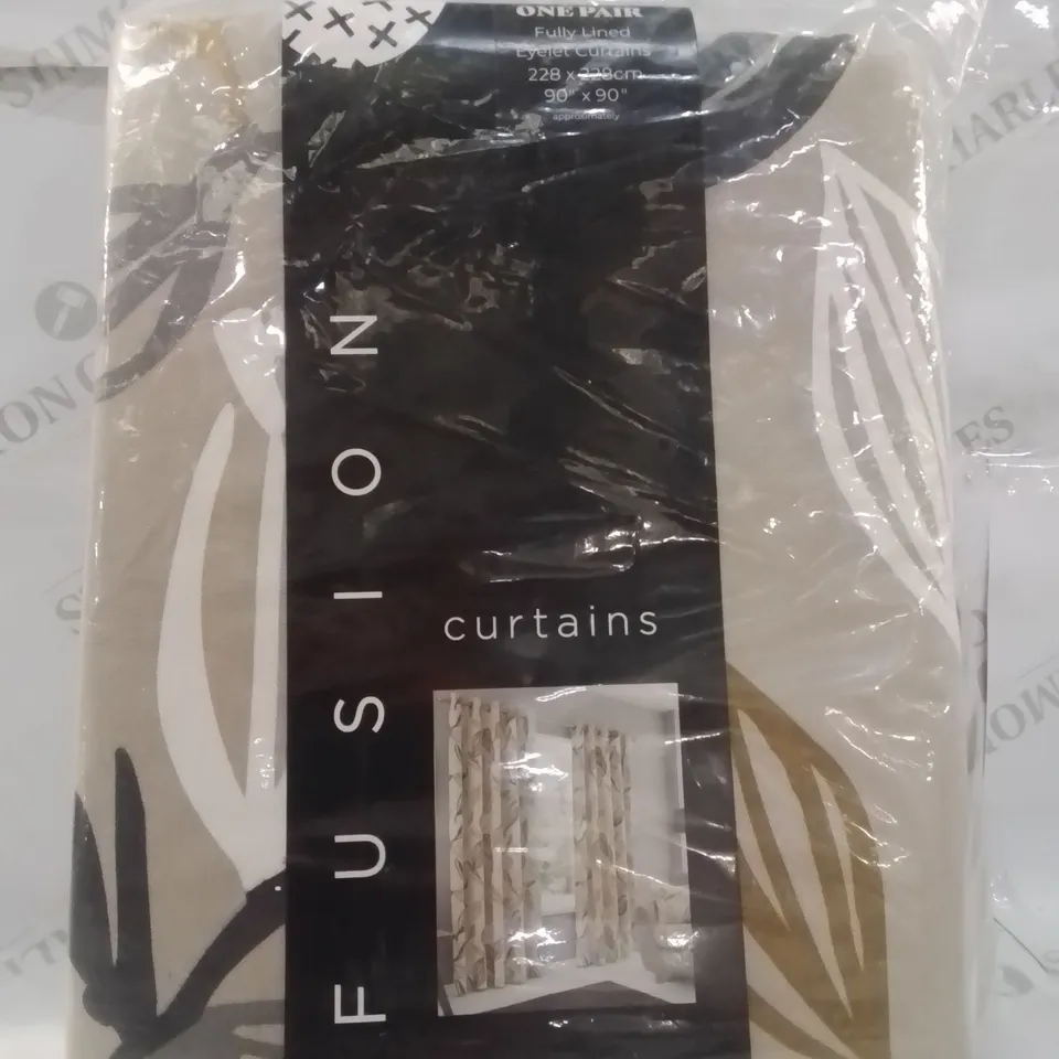 BAGGED FUSION FULLY LINED EYELET CURTAINS 228X228CM