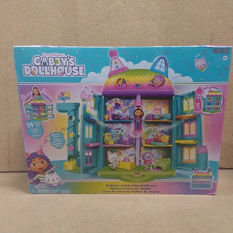 BOXED GABBY’S DOLLHOUSE, 15-PIECE RAINBOW-THEMED, CELEBRATION DOLL’S HOUSE