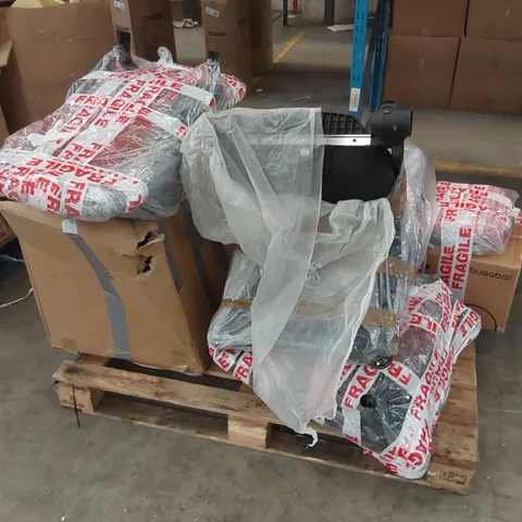 PALLET OF ASSORTED INCOMPLETE DESIGNER PRAM PARTS AND PIECES