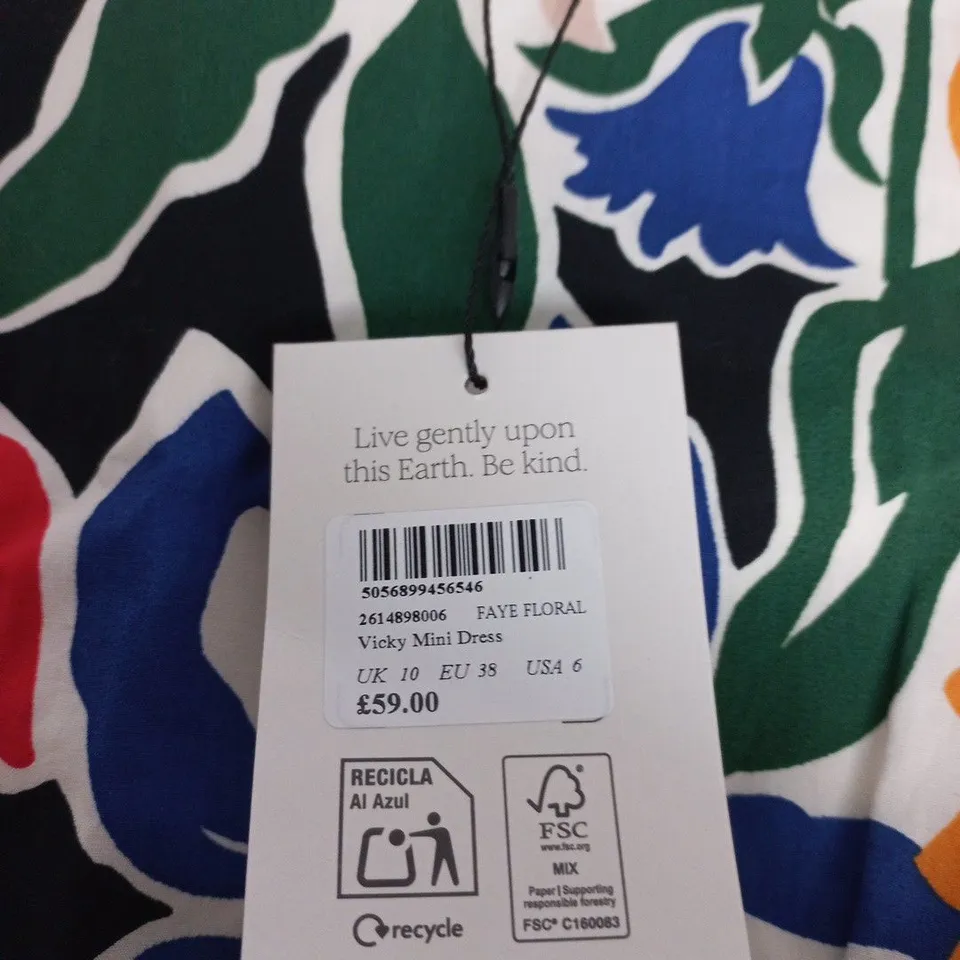 NOBODY'S CHILD FLORAL PRINT DRESS – UK 10 (EU 38) – FAYE FLORAL