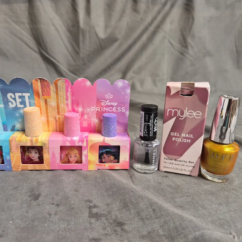 APPROXIMATELY 20 BOTTLES OF NAIL VARNISH TO INCLUDE DISNEY PRINCESS, MYLEE AND RIMMEL