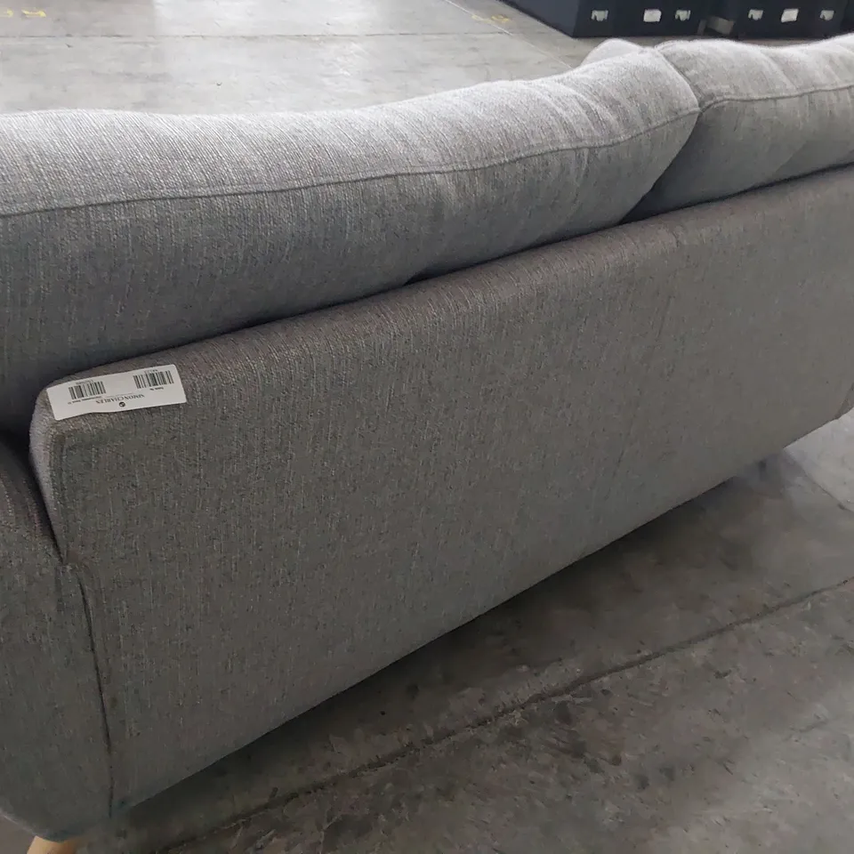 DESIGNER THREE SEATER SOFA GREY FABRIC 