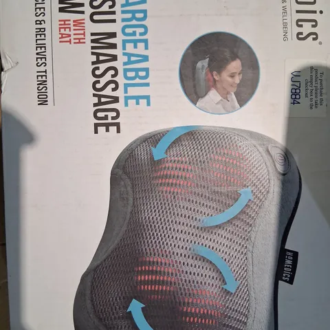 BOXED HOMEDICS RECHARGEABLE SHIATSU MASSAGE PILLOW WITH HEAT