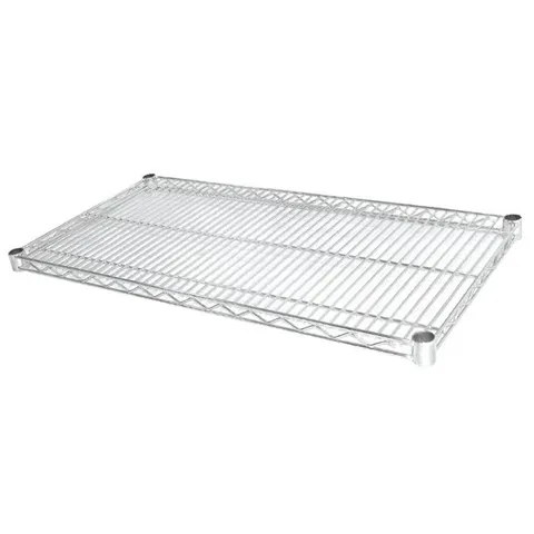 BOXED VOGUE CHROME WIRE SHELVES SET OF 2