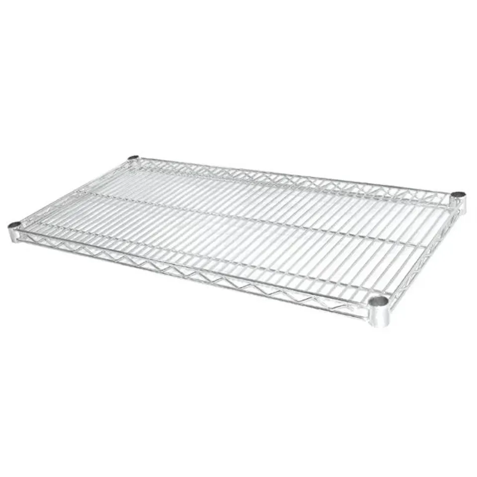 BOXED VOGUE CHROME WIRE SHELVES SET OF 2