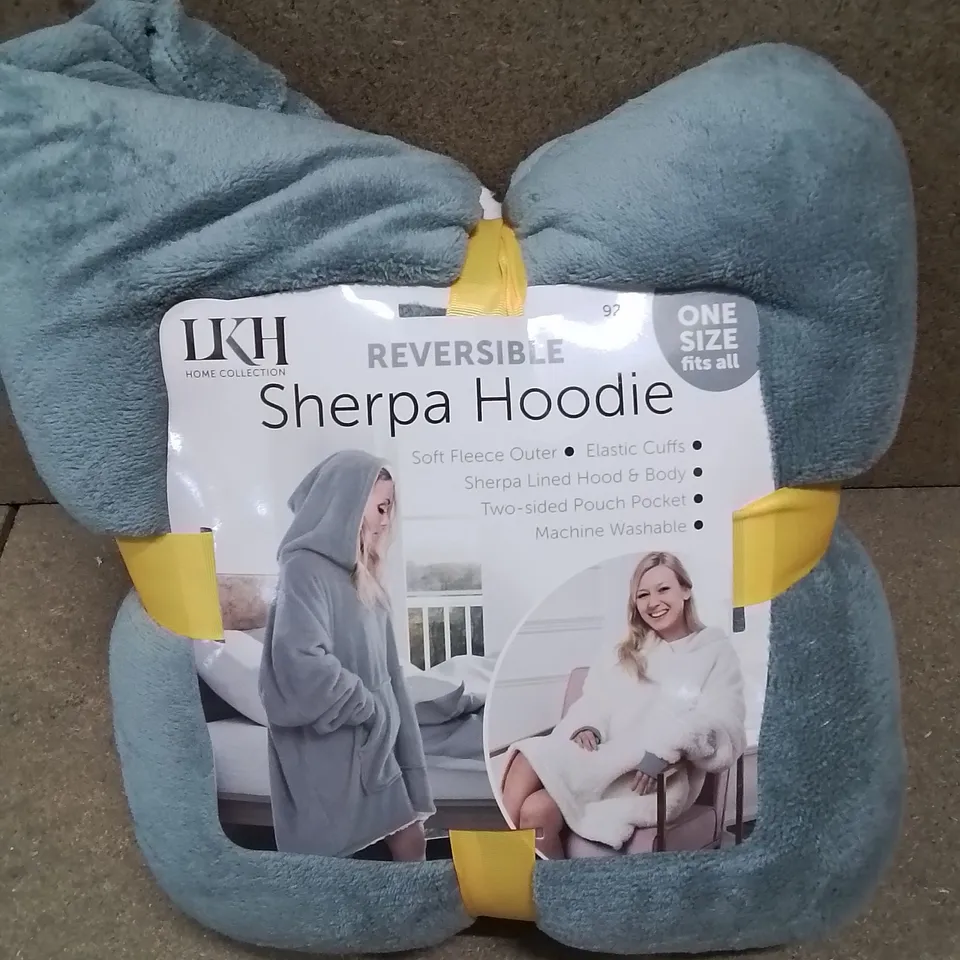 GREY/WHITE REVERSIBLE SHERPA FLEECE HOODIE