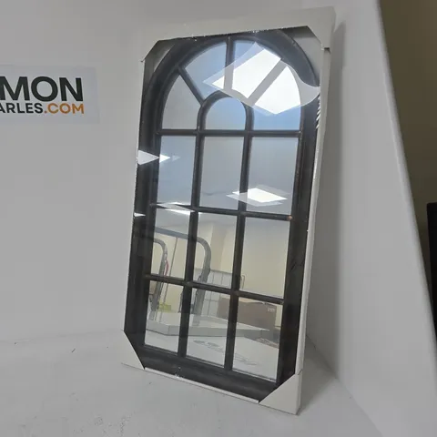 ARCHED WINDOW GRILLE DECORATIVE WALL MIRROR β BOXED