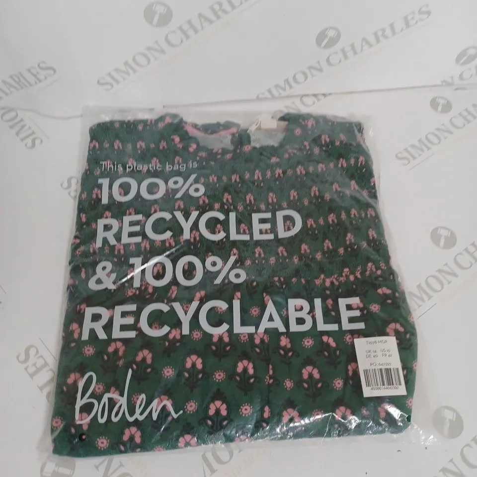 BAGGED BODEN FLORAL PATTERN SHIRT SIZE 14