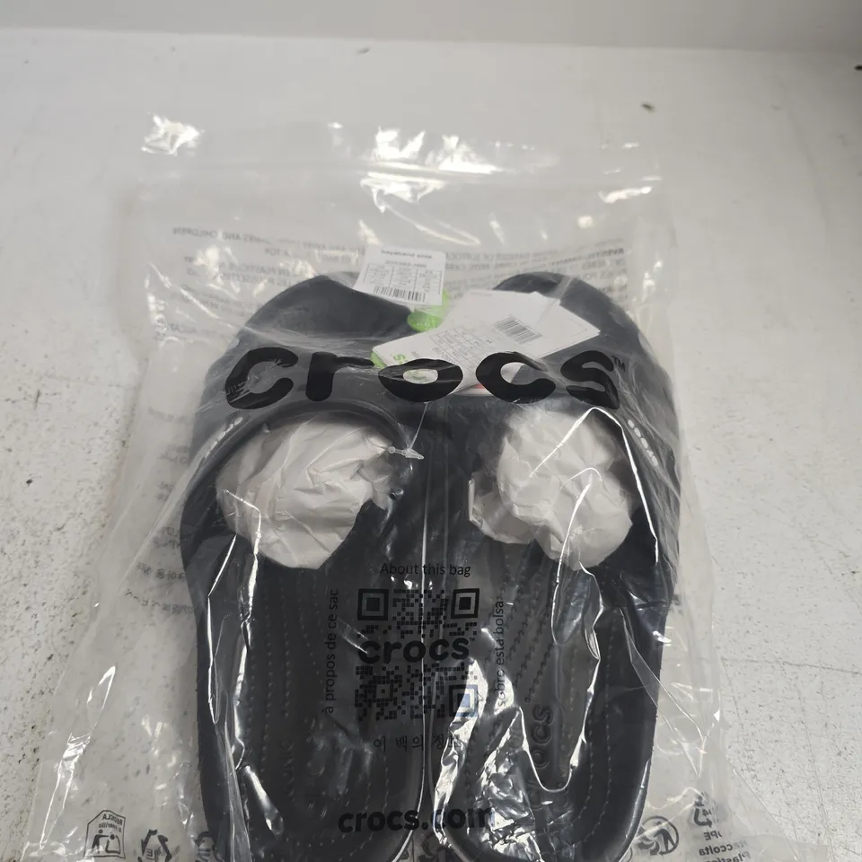 PAIR OF CROCS BLACK SLIP-ON SANDALS – SIZE M7/W8