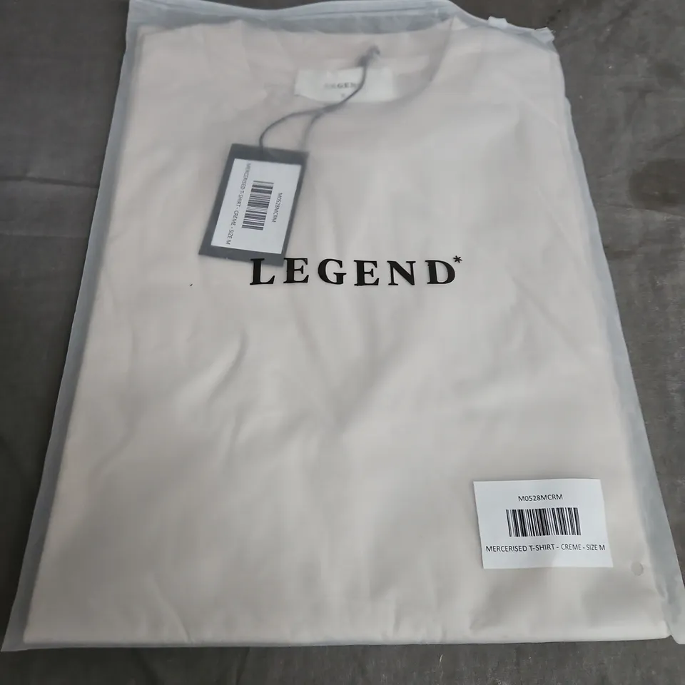 LEGEND MERCERISED T-SHIRT – CREME – SIZE M