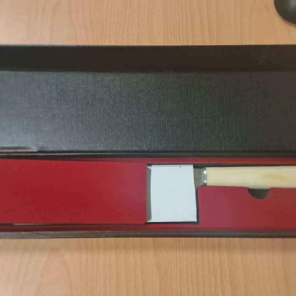 BOXED 7" CHEFS KNIFE WITH WOODEN HANDLE