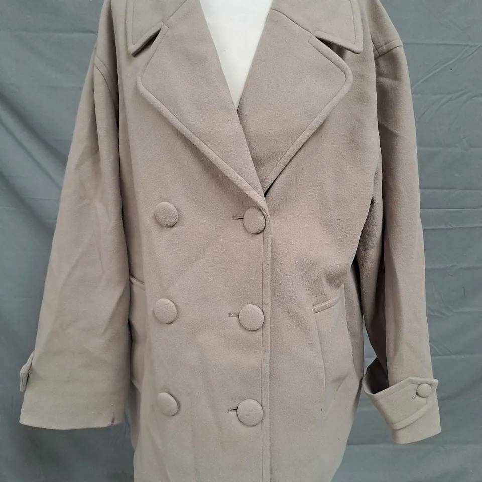 CENTIGRADE DOUBLE BREASTED PEACOAT- MOLE LARGE