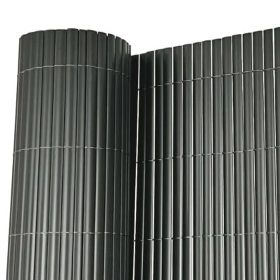 BOXED OYPLA 1M X 5M GREY PVC OUTDOOR GARDEN FENCING PRIVACY SCREEN ROLL
