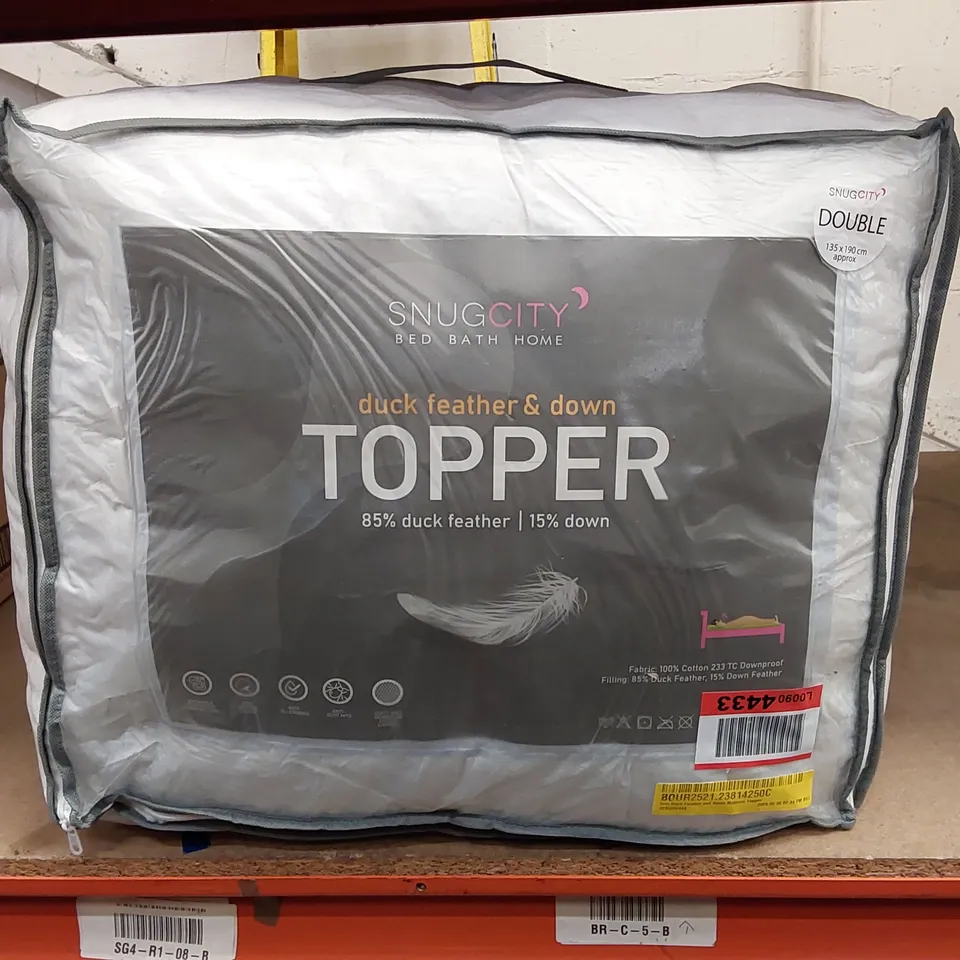 BAGGED SNUGCITY 5CM DUCK FEATHER AND DOWN MATTRESS TOPPER - 135 X 190CM (1 ITEM)