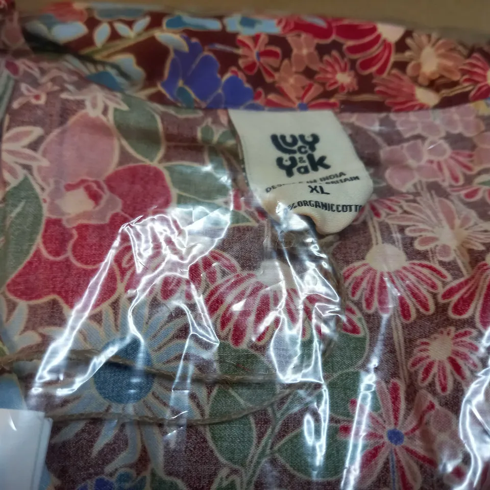 PACKAGED LUCY YAK FLORAL PRINT DREAMER PYJAMAS - XL