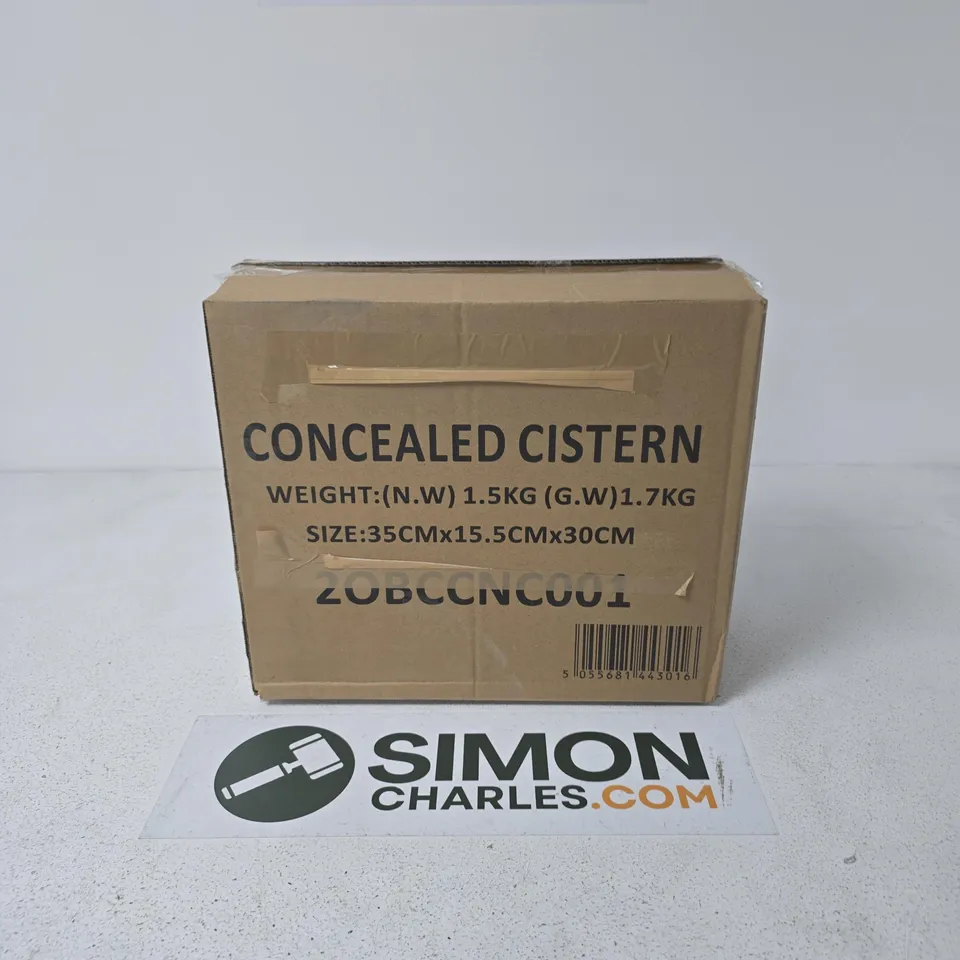 CONCEALED TOILET CISTERN – BOXED, NW 1.5 KG; SIZE 35 X 15.5 X 30 CM