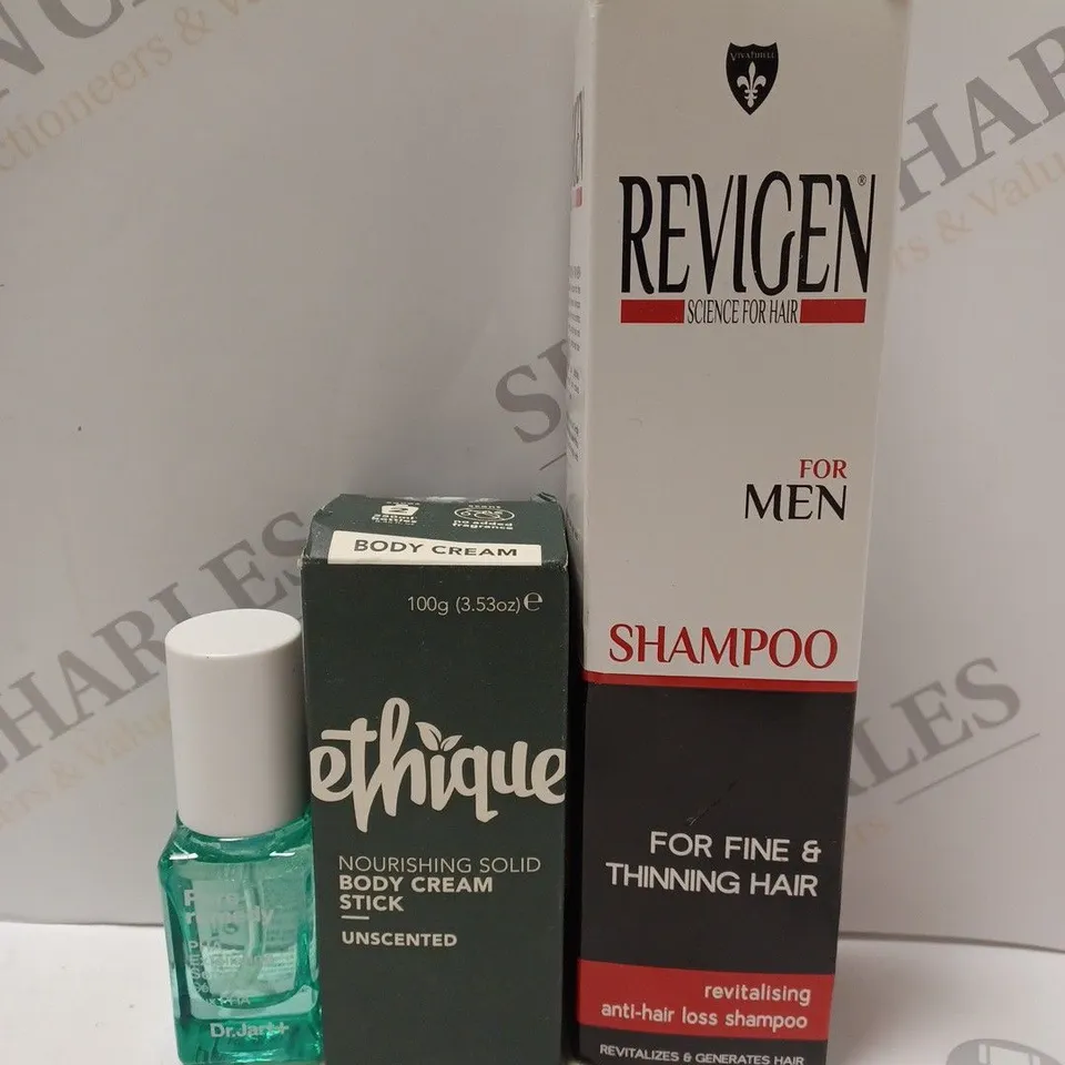 BOX OF APPROXIMATELY 20 ASSORTED COSMETIC ITEMS TO INCLUDE DR. JART, ETHIQUE, REVIGEN, ETC