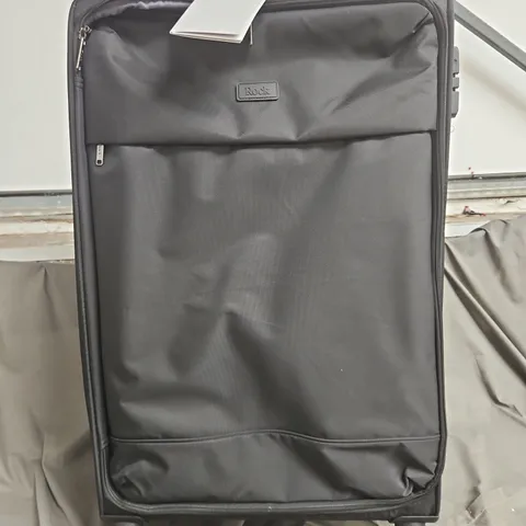 ROCK LUGGAGE PARIS 8 WHEEL SOFTSHELL LIGHTWEIGHT LARGE SUITCASE WITH LOCK - BLACK