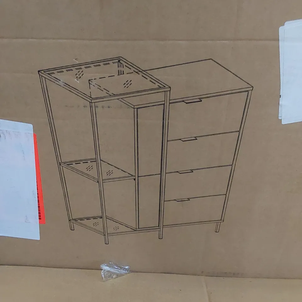 BOXED 4-DRAWER CHEST OF DRAWERS (1 BOX)