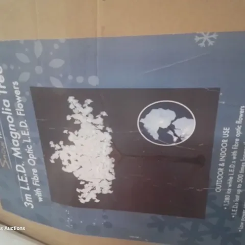 BOXED 3M LED MAGNOLIA TREE WITH FIBRE OPTIC LED FLOWERS
