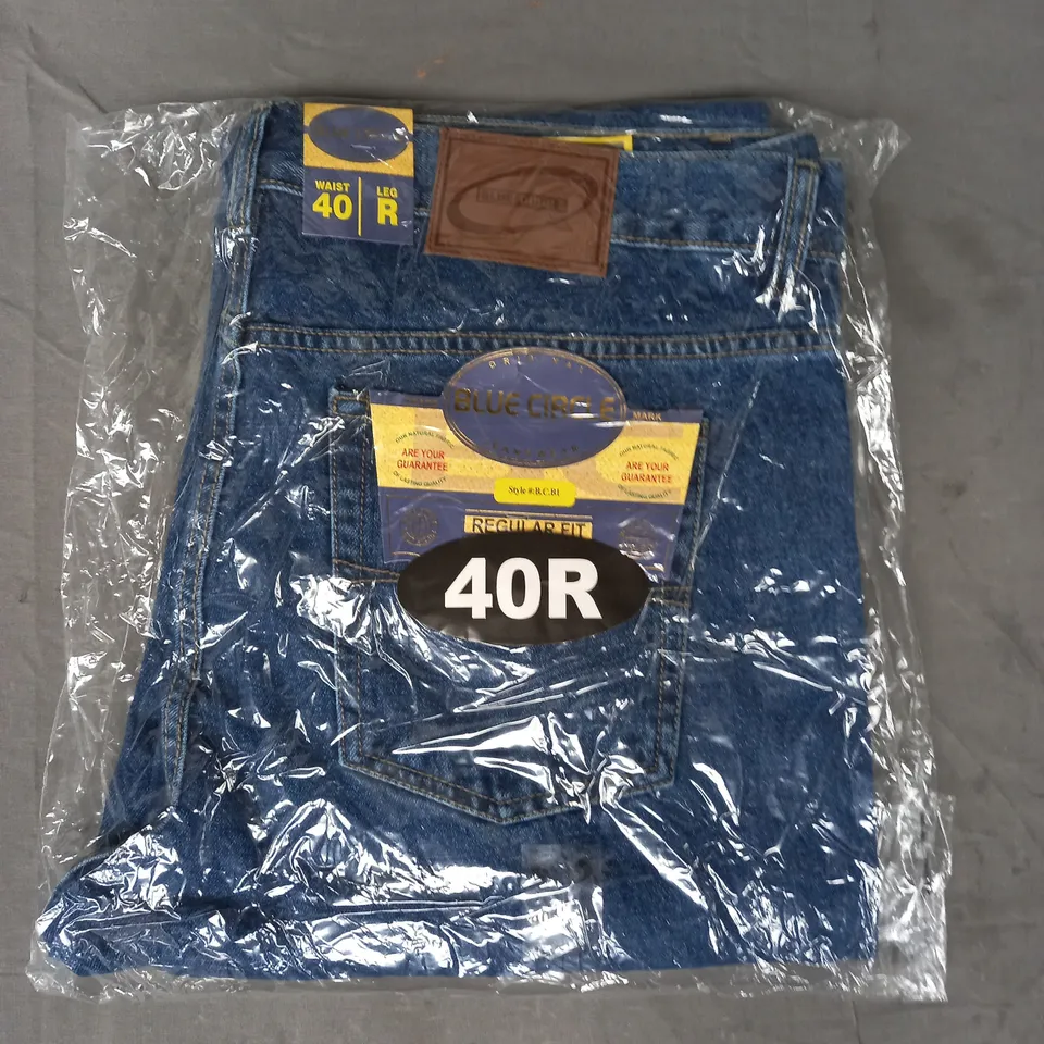 BLUE CIRCLE REGULAR FIT JEANS IN BLUE SIZE 40R
