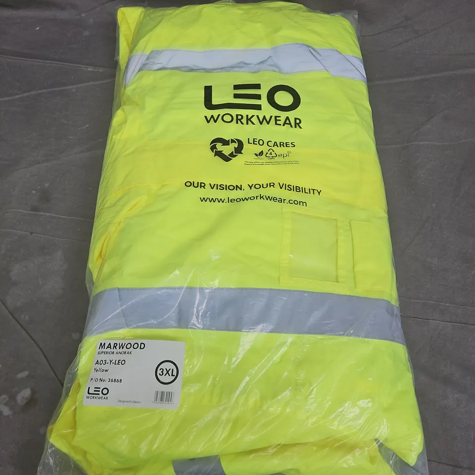 BAGGED LEO WORKWEAR MARWOOD SUPERIOR ANORAK IN YELLOW (A03-Y-LEO) - 3XL