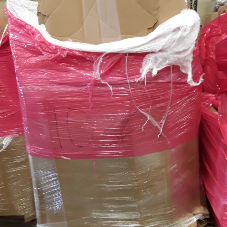 PALLET OF ASSORTED PRODUCTS INCLUDING TOILET SEAT COVER, LUXURY AIR BED, HEATED THROW, 3 BIKE FLOOR STAND PARKING RACK, DESKTOP MONITOR