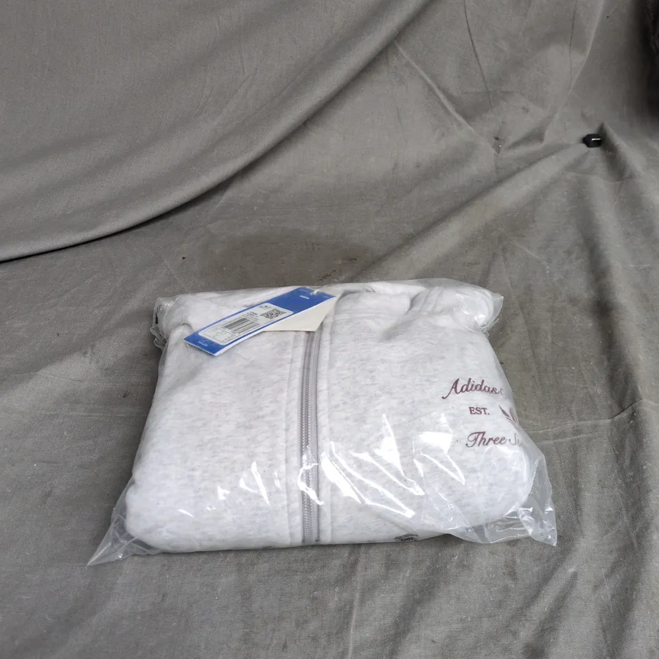 ADIDAS EXTRA SMALL FLEECE GREY ZIP HOODIE BAGGED