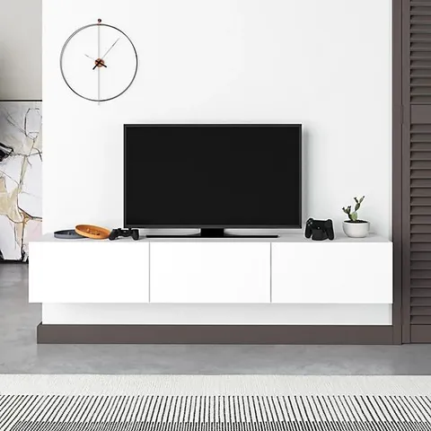 BOXED FRANCY MODERN TV UNIT WALL MOUNTED 180 - WHITE (2 BOXES)