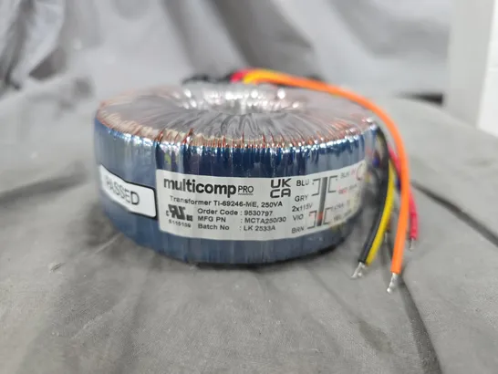 Lot 2090: MULTICOMP PRO TRANSFORMER TI-69246-ME, 250VA – TOROIDAL WITH ...