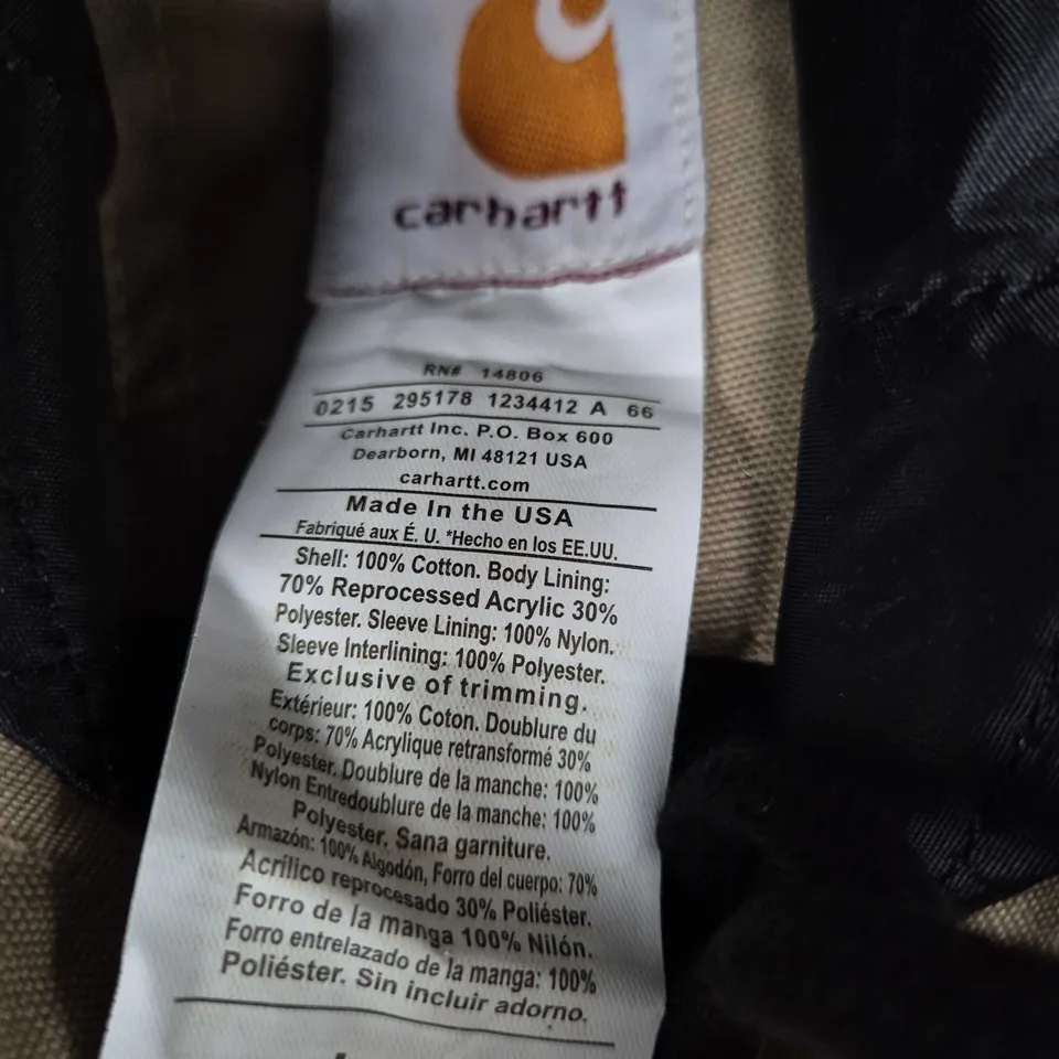 Carhartt Hooded Jacket – Beige with NY Patch – UK M (Medium)