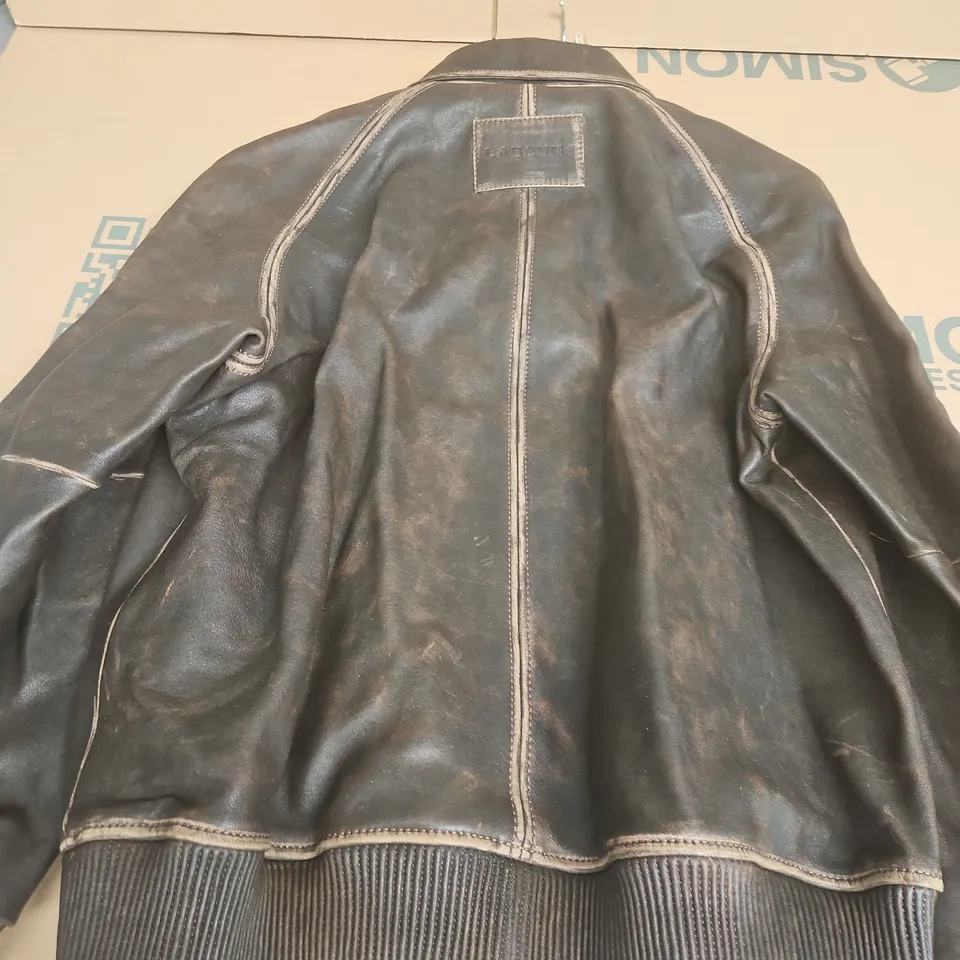 JOHN LEWIS LABRUM VARSITY JACKET IN BROWN - L