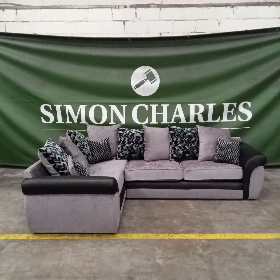 NARVA FABRIC/FAUX LEATHER CORNER GROUP SOFA RRP £1699