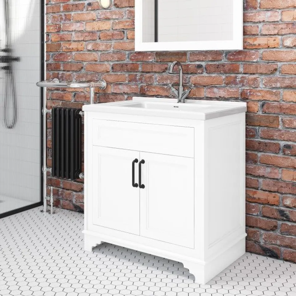 BOXED CAMDEN 800MM MATT WHITE VANITY UNIT