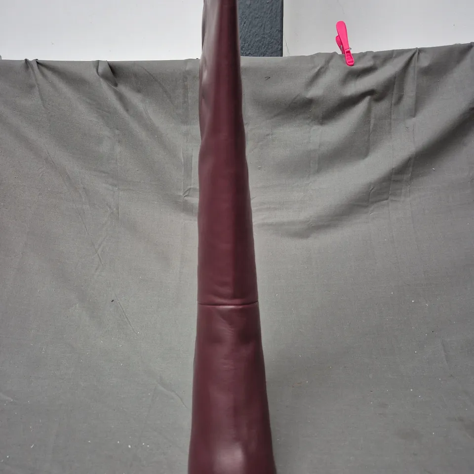 BOXED PAIR OF SOSANDAR KNEE-HIGH BOOTS IN BURGUNDY SIZE 5