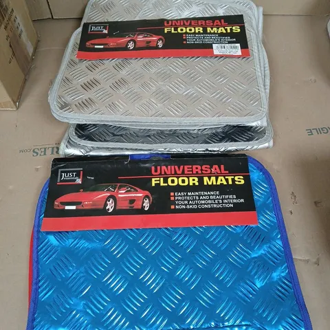 APPROXIMATELY 6 UNIVERSAL FLOOR MATS IN DIFFERENT COLOURS 