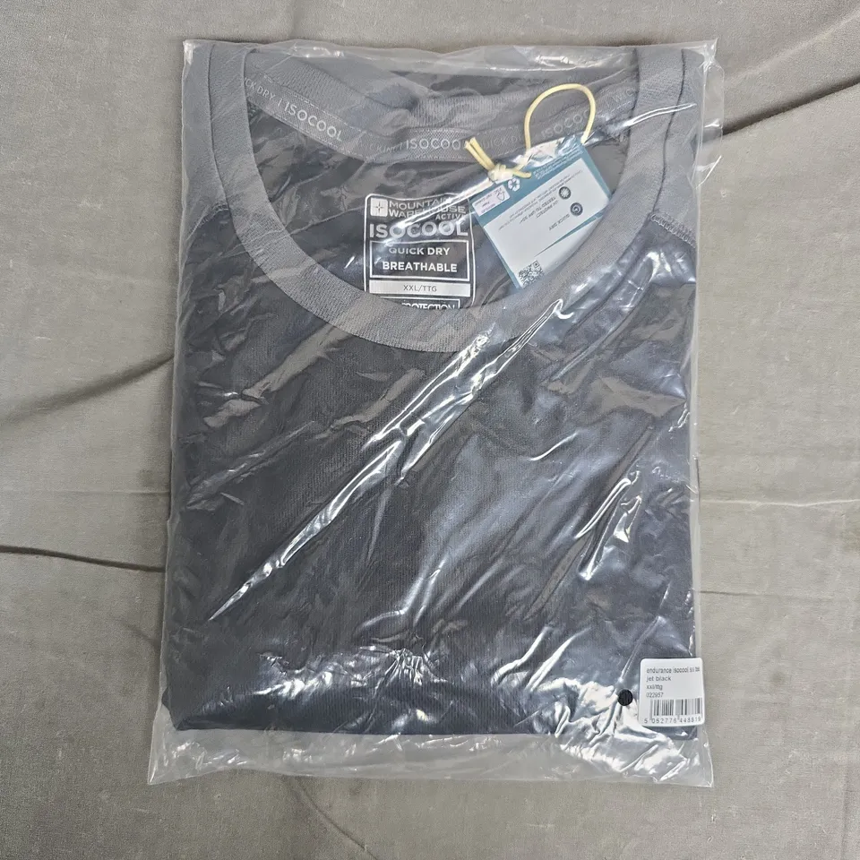 BAGGED MOUNTAIN WAREHOUSE ENDURANCE ISOCOOL SS TEE – JET BLACK, UK XXL