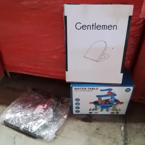 PALLET OF ASSORTED HOUSEHOLD GOODS AND PRODUCTS TO INCLUDE;TOILET SEAT,WATER TABLE,BAG