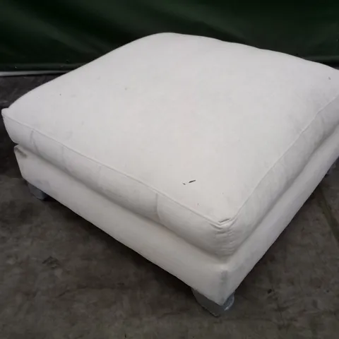 QUALITY THE LOUNGE CO DESIGNER FOOTSTOOL - CREAM FABRIC