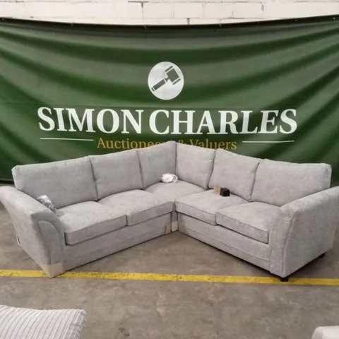 DURY CHUNKY WEAVE STANDARD BACK CORNER GROUP SOFA - GREY