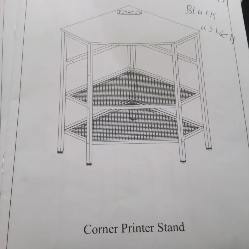 PALLET CONTAINING A LARGE QUANTITY OF BRAND NEW CORNER PRINTER STANDS