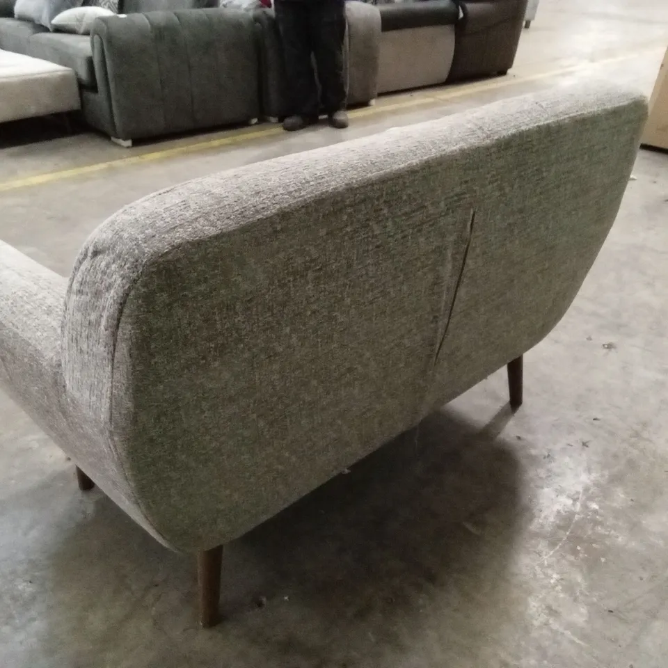 QUALITY DESIGNER SMALL FABRIC 2 SEATER SOFA - LIGHT GREY