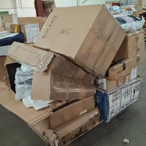 PALLET OF ASSORTED HOUSEHOLD GOODS AND PRODUCTS TO INCLUDE;CLOTHES AIRER,PILLOWS,COOKERHOOD,STOOLS