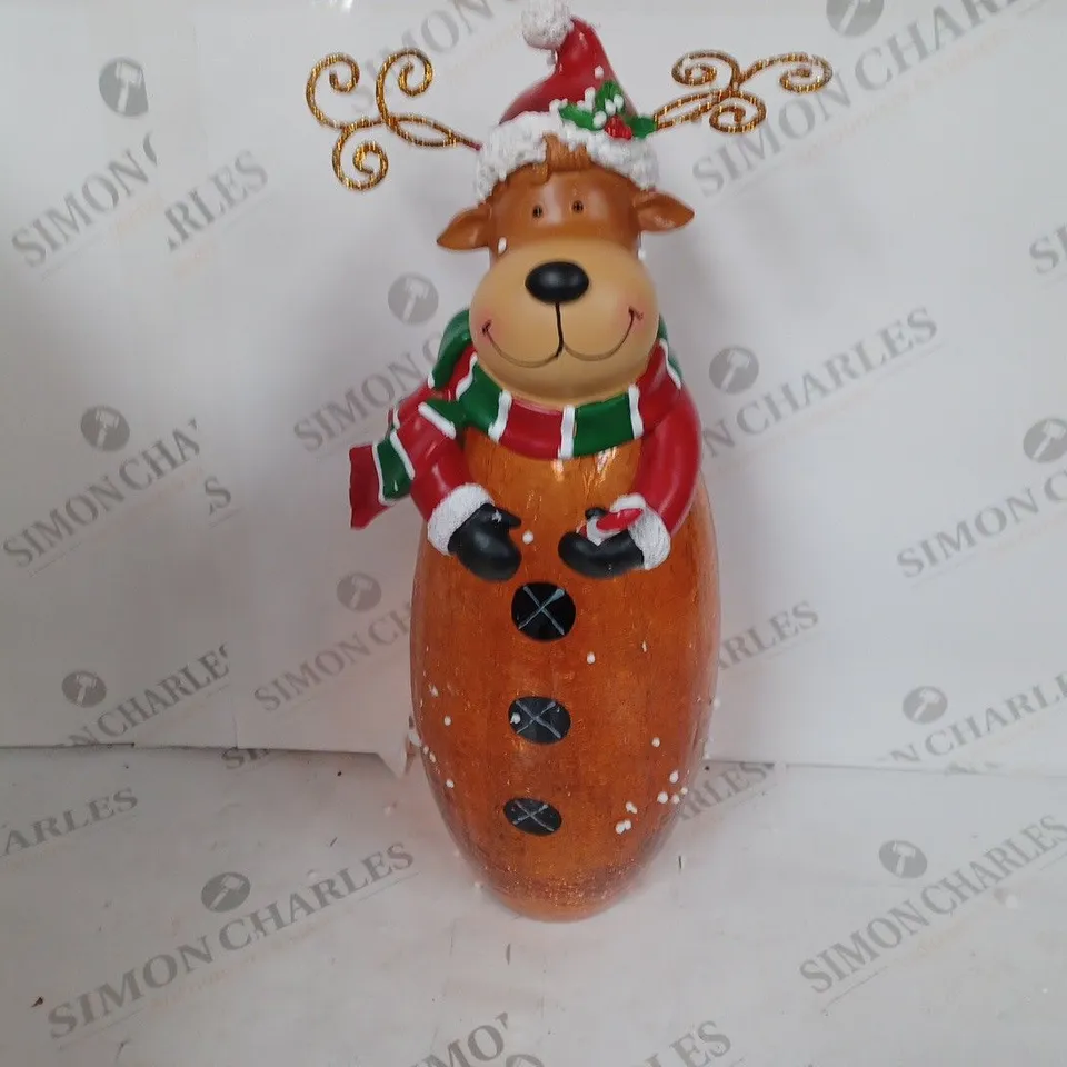 FESTIVE PRE-LIT LARGE GLASS CHRISTMAS CHARACTER - REINDEER (COLLECTION ONLY)