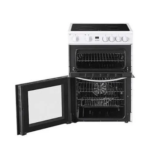 BOXED SWAN SX16730W 60CM ELECTRIC DOUBLE OVEN CERAMIC HOB COOKER - WHITE