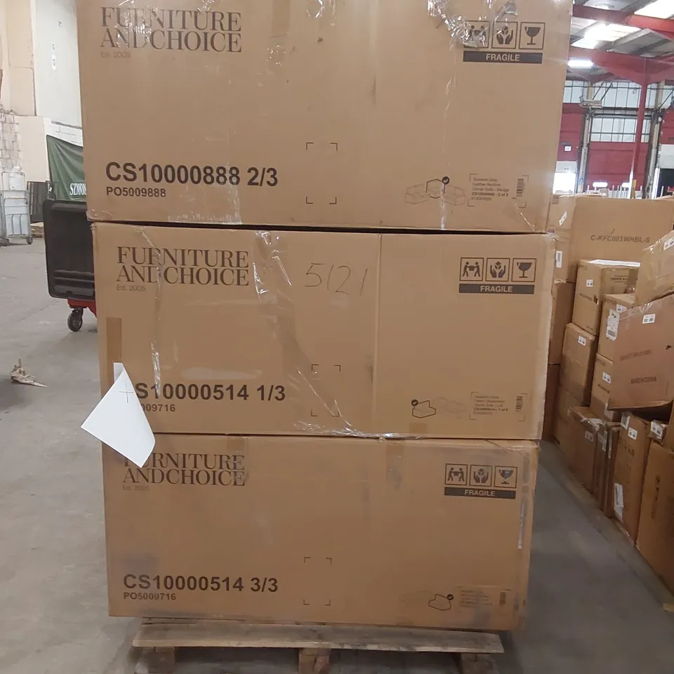 PALLET TO CONTAIN BOXED INCOMPLETE DESIGNER SOFA PARTS/PIECES